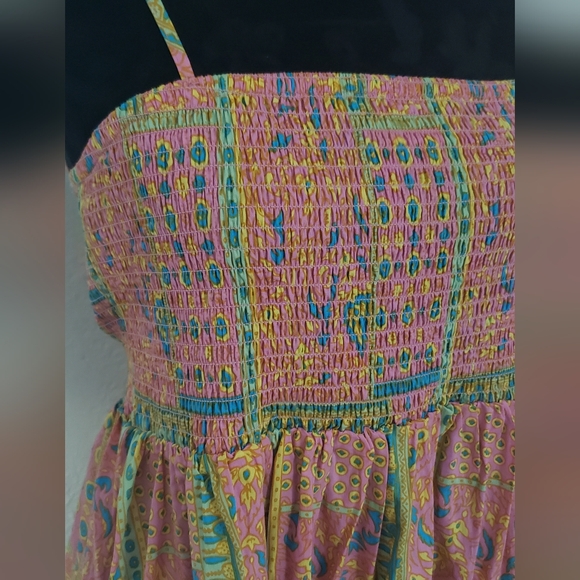 Glamorous Care Bohemian Multicolor Maxi Dress Made Of Recycled Cotton - Picture 2 of 10